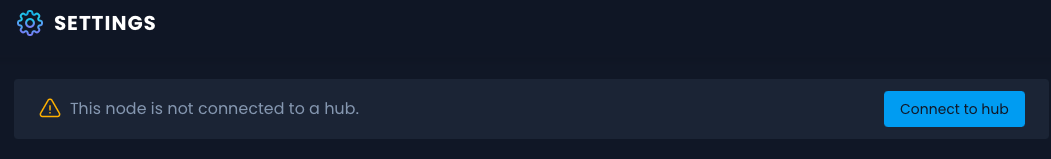 Connect to hub button